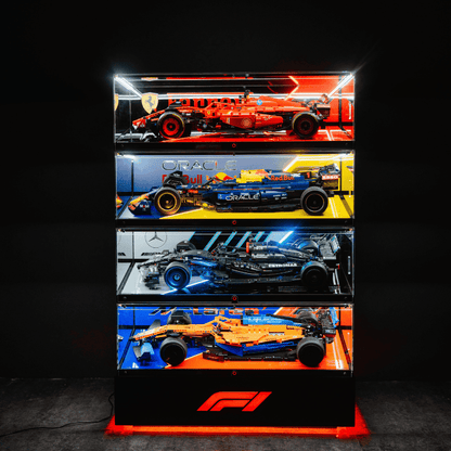 LED Display Case Set for LEGO F1 Race Cars