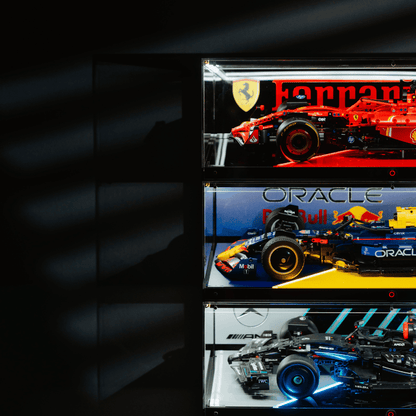 LED Display Case Set for LEGO F1 Race Cars
