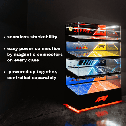 LED Display Case Set for LEGO F1 Race Cars